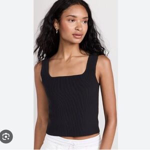 Reformation Julia Ribbed Tank in Black